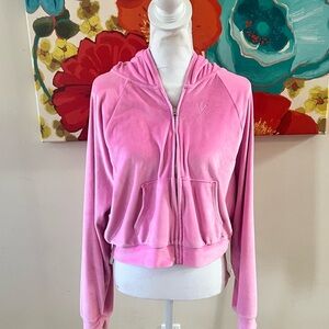 victoria's secret 𖤓 velvet zip up jacket.